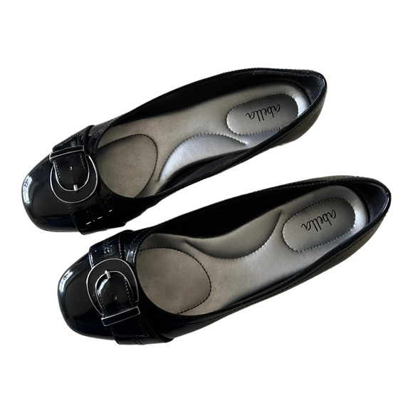 Abella Shoes Abella Black Flat Ballet Patent Shoes With Buckle Size 85 Poshmark